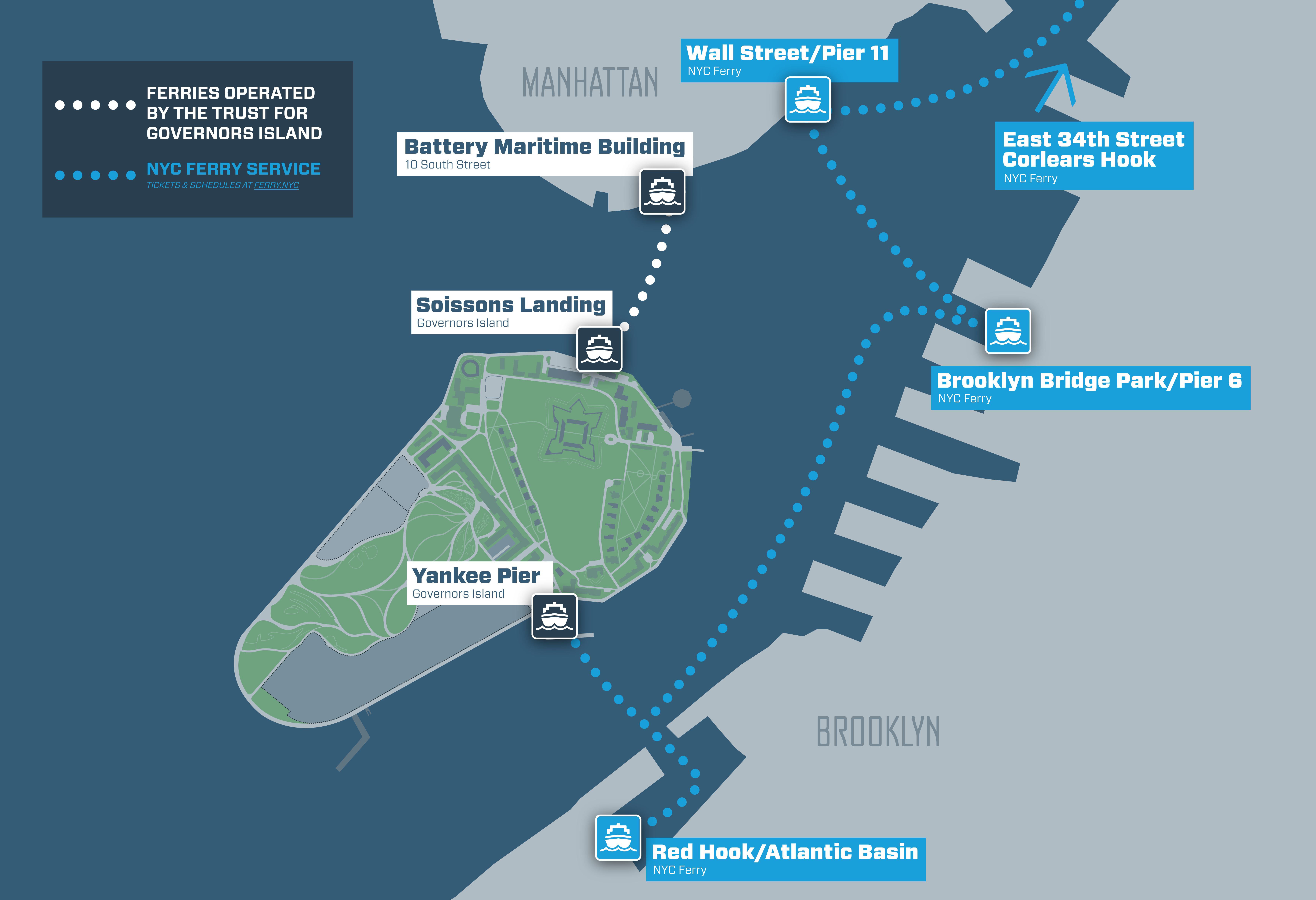 Winter 2026 Ferry Map GI NYCF